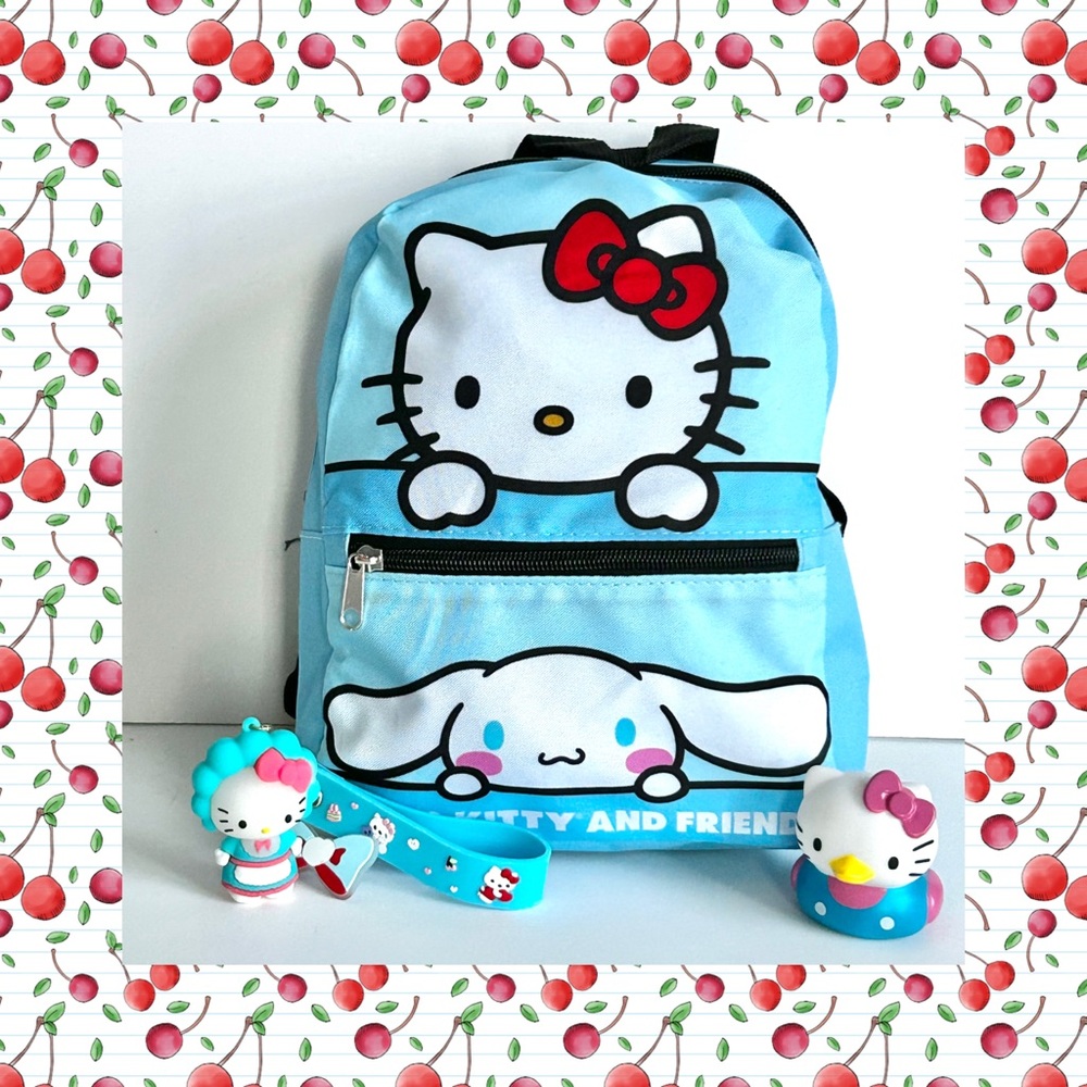 ❤️(HK0002) Hello Kitty Adorable 3-Piece Bundle. Small Backpack, Keychain & Duck